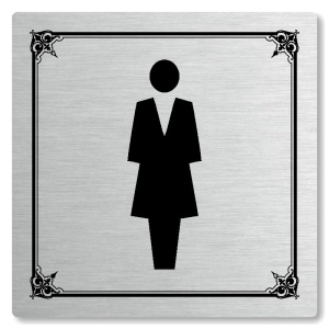 WC ženy, 80x80mm, stříbrná, Nebraska